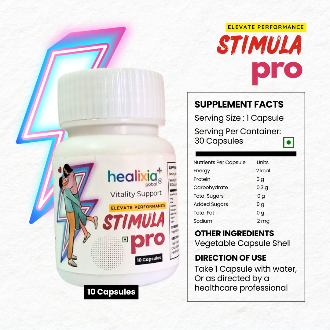 Healixia Global Stimula Pro – Herbal Vitality Support Capsules - Pack of 2