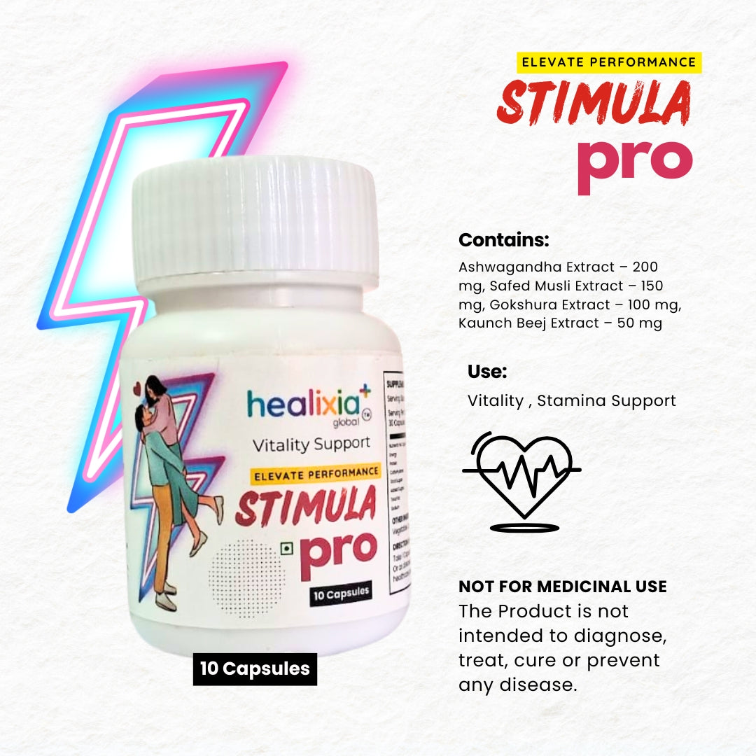 Healixia Global Stimula Pro – Herbal Vitality Support Capsules - Pack of 2