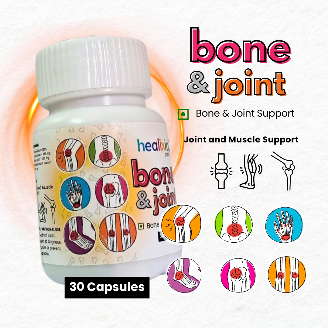 Healixia Global Bone & Joint | Herbal Bone & Joint Support Capsules - Pack of 2