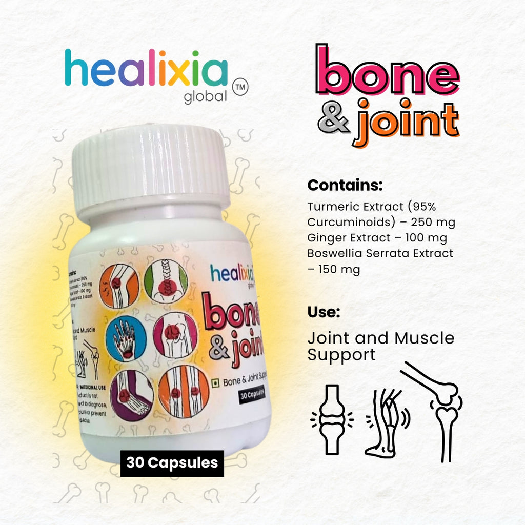 Healixia Global Bone & Joint | Herbal Bone & Joint Support Capsules - Pack of 2