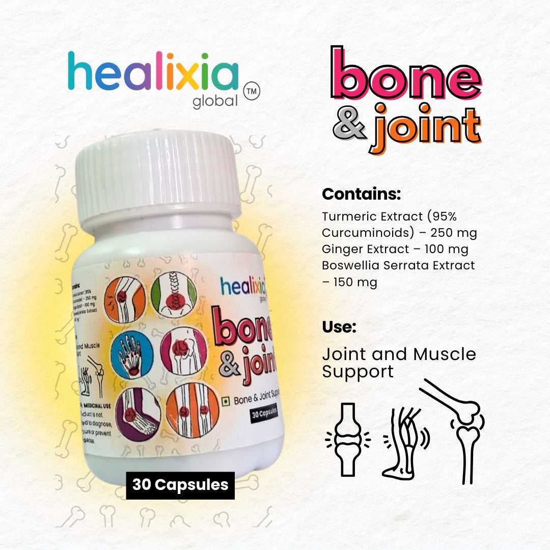 Healixia Global Bone & Joint | Herbal Bone & Joint Support Capsules - Pack of 2