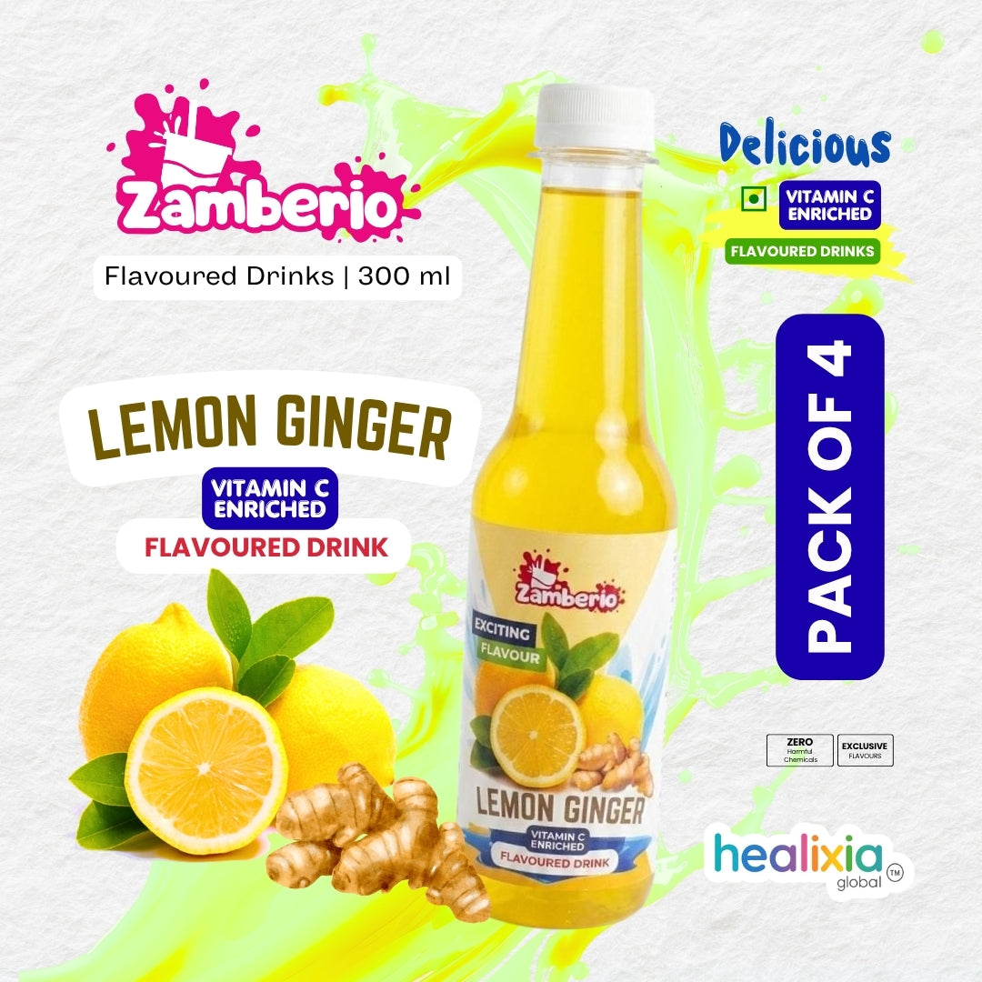 Zamberio Lemon Ginger Flavoured Drink – Pack of 4
